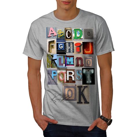 Wellcoda Alphabet Letters Mens T Shirt Letter Graphic Design Printed Tee Ebay