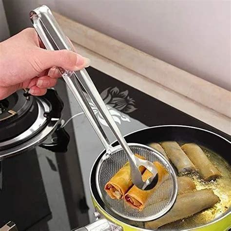 Silver Stainless Steel Spoon With Clip 2 In 1 Fry Tool Filter Spoon For Home At Rs 35piece In