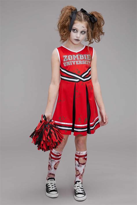 zombie cheerleader costume for girls cheerleader halloween costume zombie cheerleader