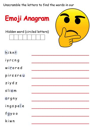 Emoji Anagram Puzzles