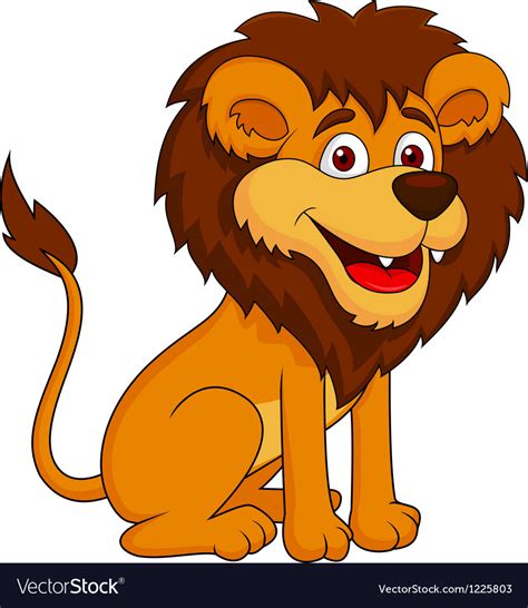 Funny Lion Cartoon Sitting Royalty Free Vector Image