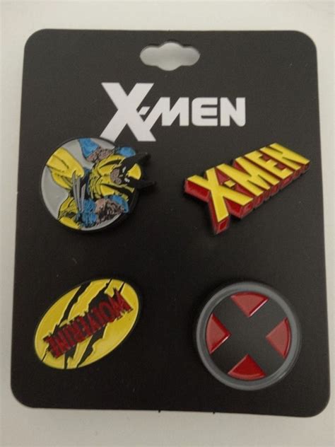 Wolverine Logo X Men Marvel Comics Lapel 4 Pin Set X Men Pin And