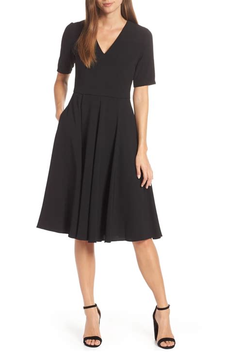 Gal Meets Glam Collection Edith City Crepe Fit And Flare Midi Dress