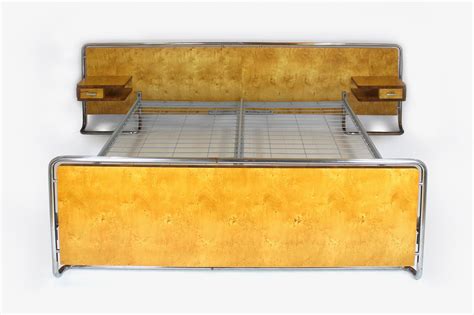 Restored Bauhaus Chromed Tubular Steel Bed With Nightstands From R