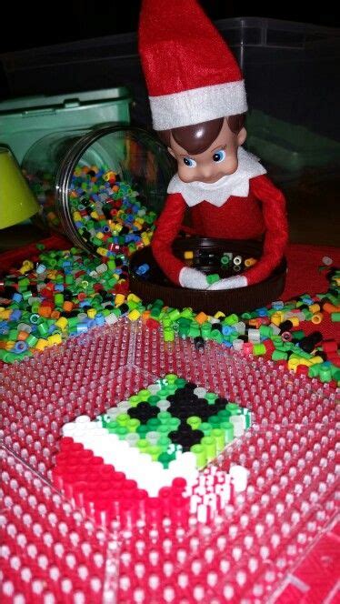 Chippie Made A Creeper Santa Out Of Perler Beads The Elf Elf On The