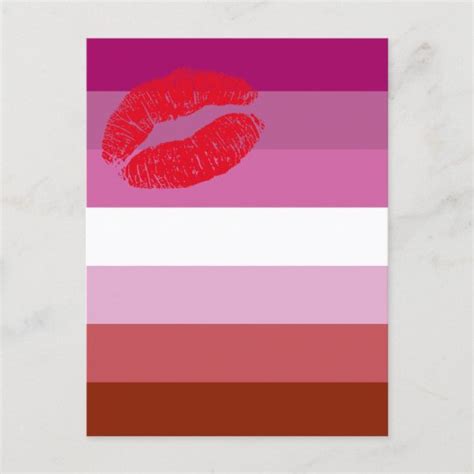 lipstick lesbian pride flag postcard