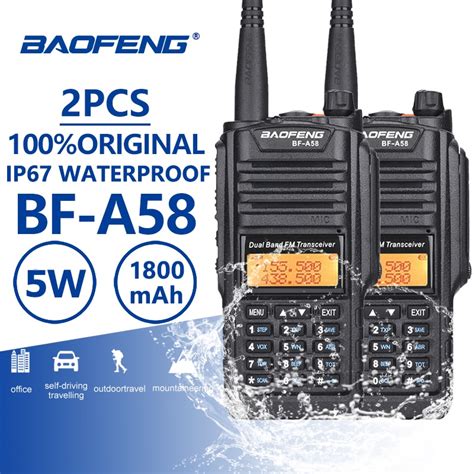 2pcs Baofeng Bf A58 Ip67 Waterproof Walkie Talkie Uhf Vhf A58 Two Way