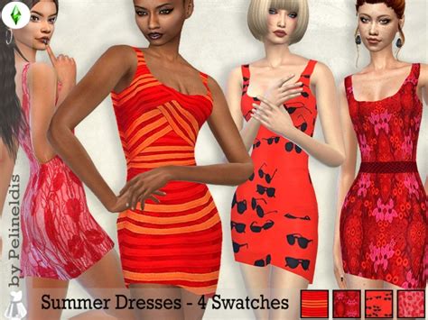 Summer In Red Dress By Pelineldis At Tsr Sims 4 Updates