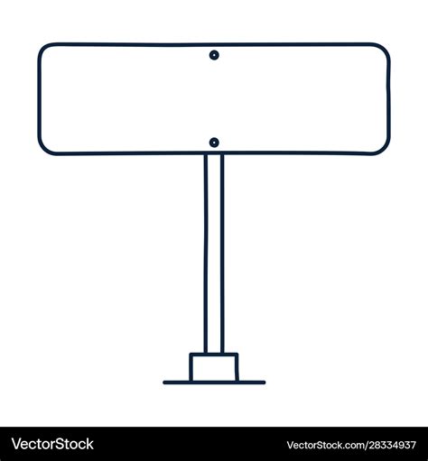 Rectangle Road Traffic Sign Icon In Outline Vector Image