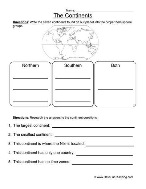 Geography Worksheet For Grade 7