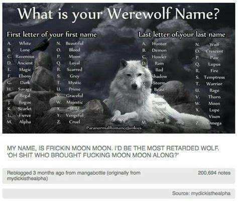 Whats Your Wolf Name Werewolf Name Memes Funny Memes