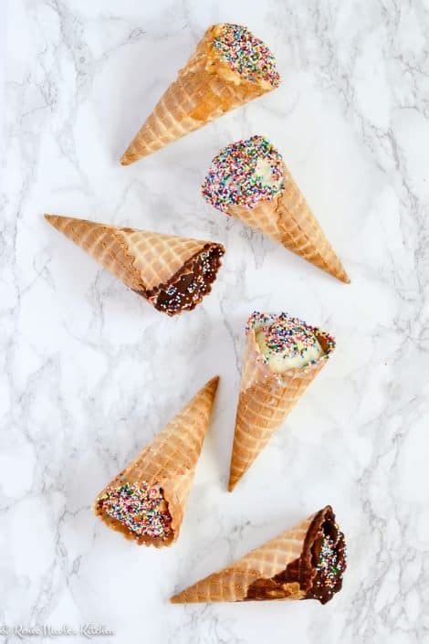 Dipped Ice Cream Cones With Homemade Magic Shell Renee Nicole S Kitchen