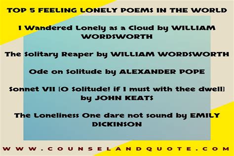 Top 5 Feeling Lonely Poems In The World