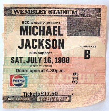 MJ S Ticket Be Like On BAD TOUR Wish I Witness It By Dominique