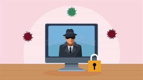 Cyber Security In Desktop Animation Stock Video Video Of Desktop