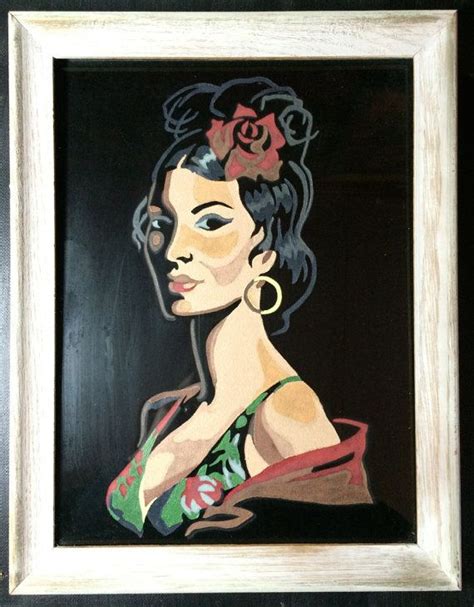 Reserved Beautiful Senorita Lady Framed Picture 1960s Paint By Etsy