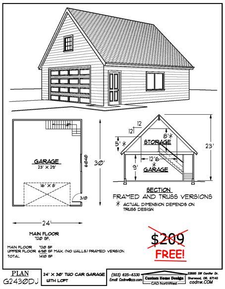 24 X 30 Two Story Garage Garage Plans In 2019 Garage Plans With