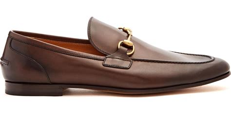Lyst Gucci Jordaan Leather Loafers In Brown For Men