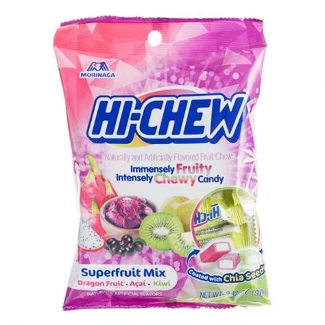 Morinaga Hi Chew Superfruit Mix Bag Chewy Candy Dragon Fruit Acai Kiwi Flavors 317 Oz Milk