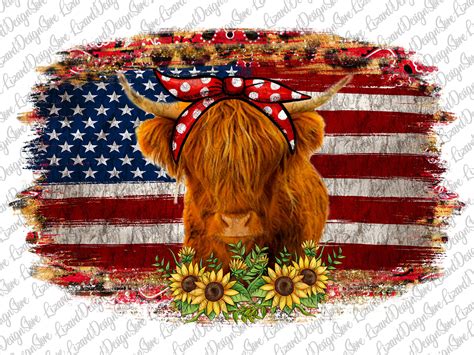 Cow Usa Flag Png Patriotic Baby Cow Watercolor Cow Png Cow Design