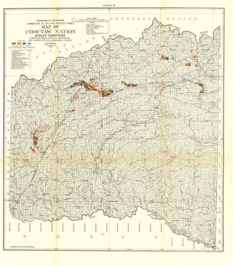 Map Of Choctaw Nation Indian Territory Compiled From Us Geological