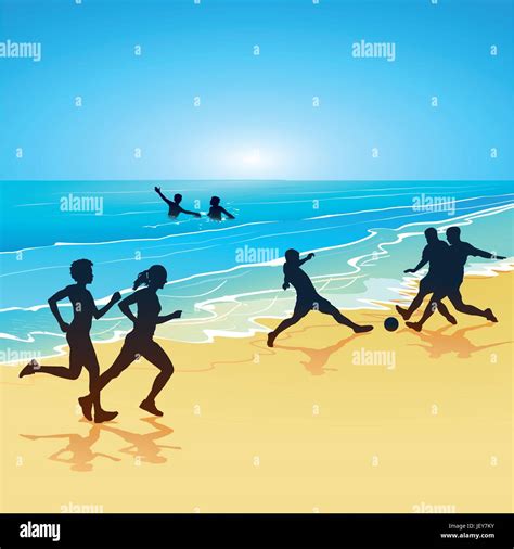 Teens At Beach Stock Vector Images Alamy