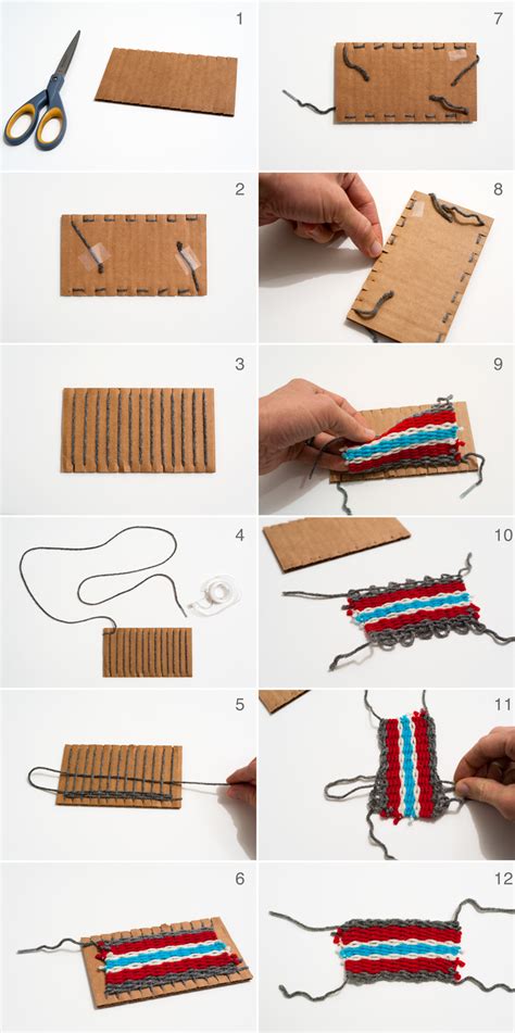 Weaving Tutorial For Beginners And Kids With Cardboard And Yarn Made