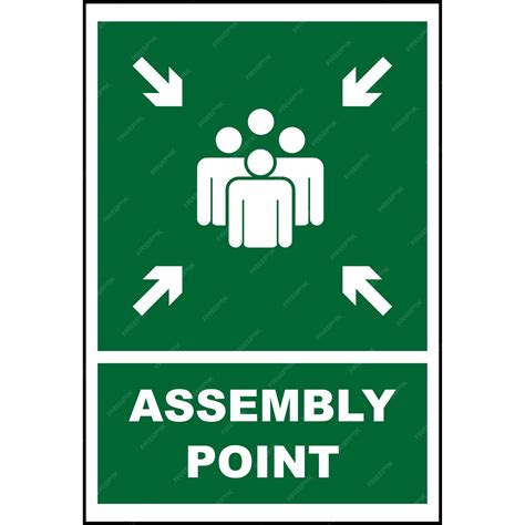 Premium Vector Assembly Point Sign Banner Illustration
