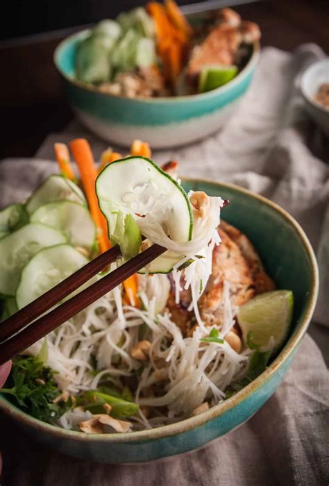 Vietnamese Chicken Rice Noodle Salad Sweetphi