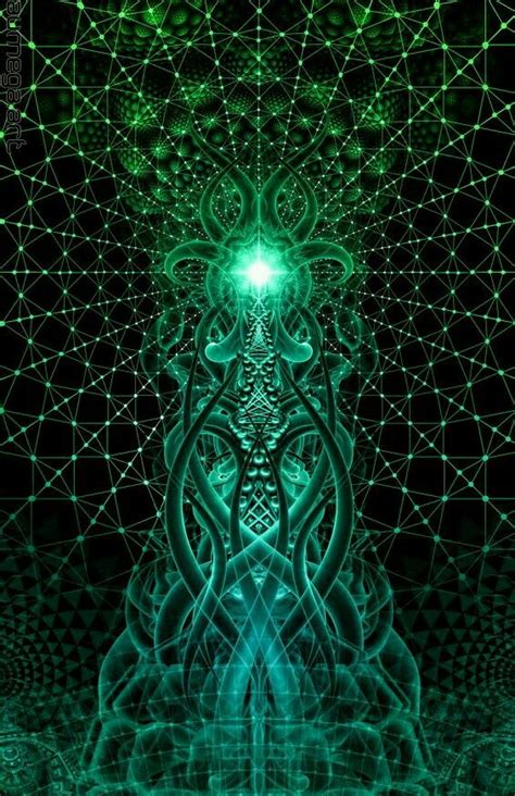 Green Sacred Geometry Art Visionary Art Geometry Art