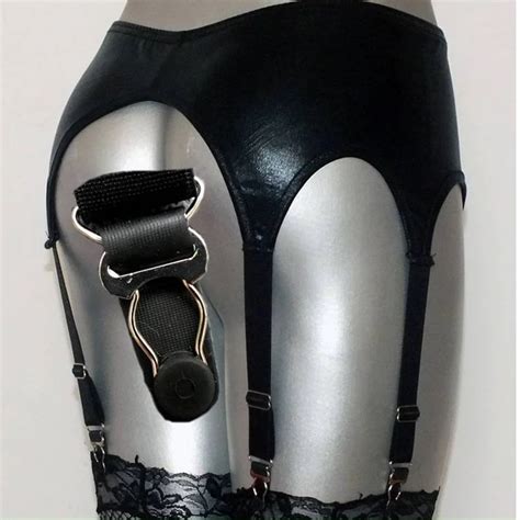 buy wholesale women hot sexy 6 strong strap shiny wet look faux leather garter