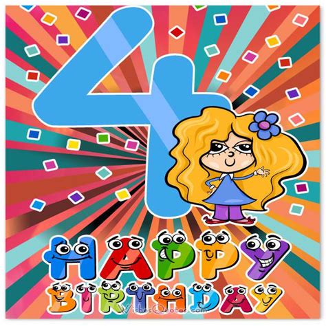 Happy 4th Birthday Wishes For 4 Year Old Boy Or Girl