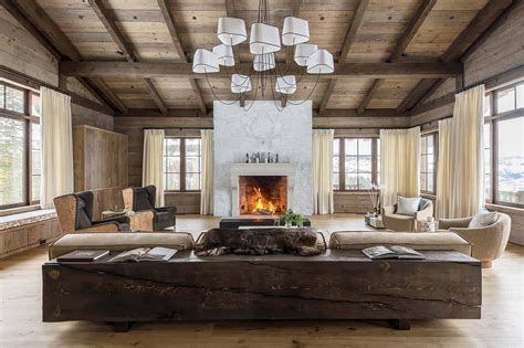 Swiss Chalet Inspired Home Provides Cozy Refuge In Snowy Montana Chic
