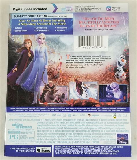 Disney Store Frozen 2 Blu Ray Dvd Digital Code Multi Screen Edition W