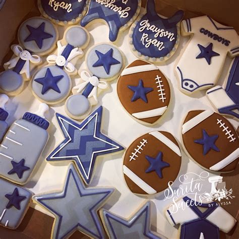 These simple ideas should provide just enough inspiration for you to plan and execute the perfect party for a friend or loved one who is expecting. Dallas Cowboys Baby Shower Sugar Cookies | Dallas cowboys ...