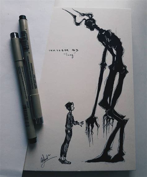 Inktober Day Animedrawingscary Day Inktober Creepy Drawings