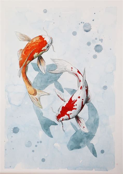 How To Paint A Koi Fish In Watercolour Koi Art Koi Painting