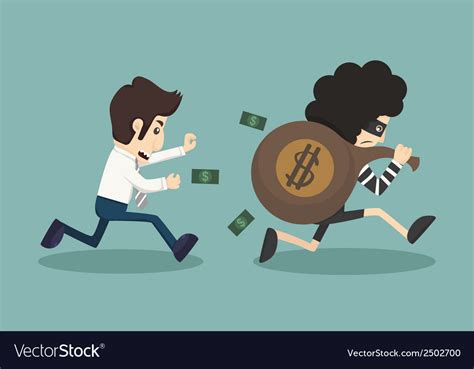 Steal Money From Business Man Royalty Free Vector Image