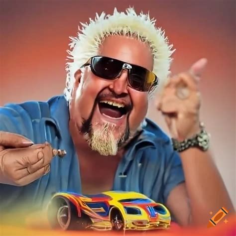 Picture Of Guy Fieri Driving A Toy Car