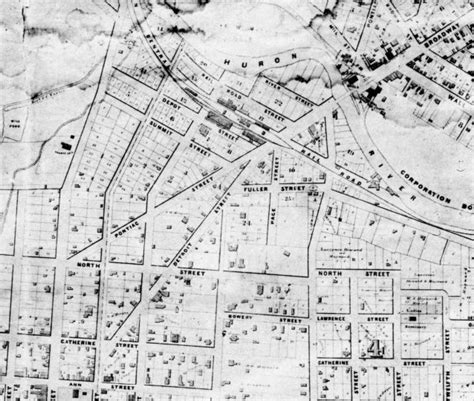 Damn Arbor 1853 Map Of Ann Arbor From Moaa Also Lost Street Names