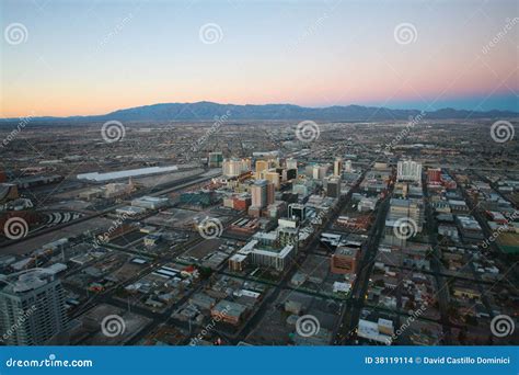 Las Vegas Circa 2014 Vegas Sunset Aerial Panorama Featured W