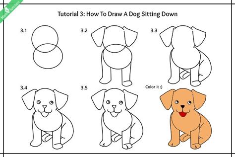 Step By Step Guide On How To Draw A Dog For Kids Puppy Drawing Easy