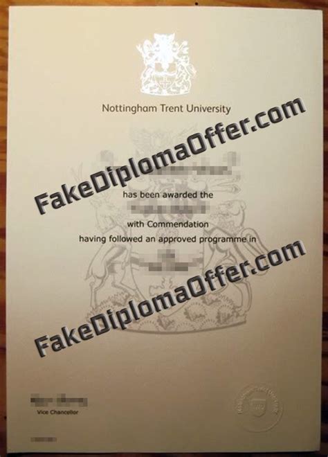Purchase Nottingham Trent University Fake Diploma Certificate From Uk