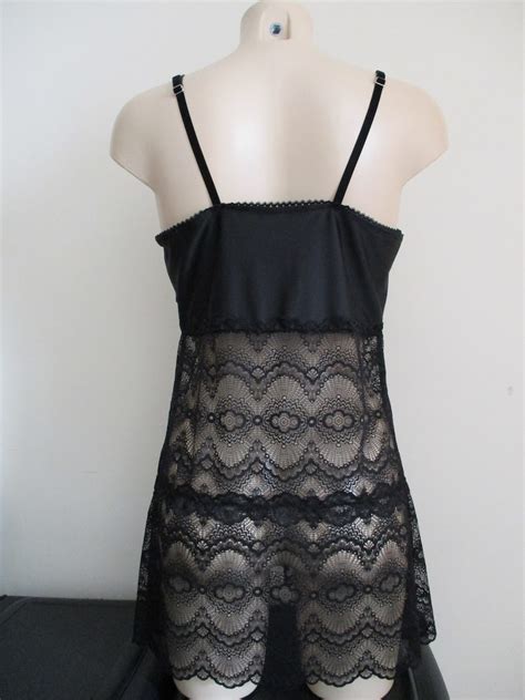 Venus Sheer See Through Nightie Nightgown Slip Black Or White Etsy Uk