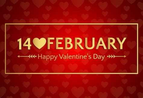 Premium Vector 14 February Happy Valentines Day Banner Or Greeting Card