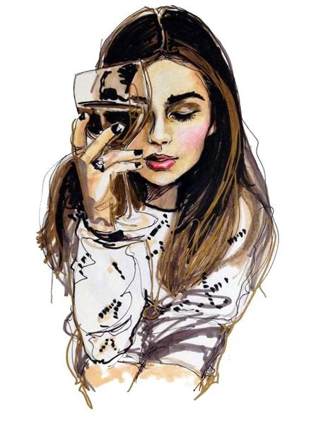Wednesday Painting By Jessica Rae Sommer Hipster Girl Drawing Art