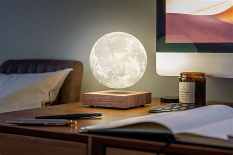 Smart Moon Levitating Lamp Walnut Gingko Eco Lighting And Design