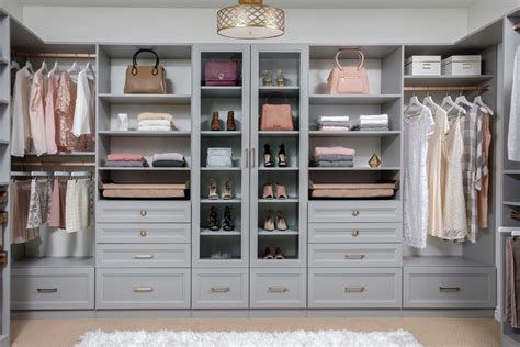 Walk in closet office combo, description: Grey Walk-in Master Closet - Modern - Closet - Dallas - by ...