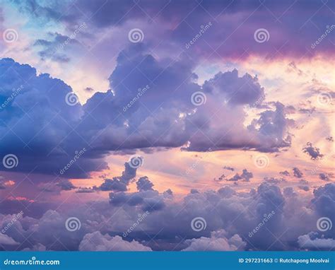 Dramatic Amazing Sky And Clouds From Above At Sunsetcolorful Pastel