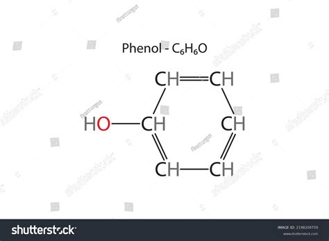 Molecular Formula Phenol Chemical Structure Phenol Stock Vector